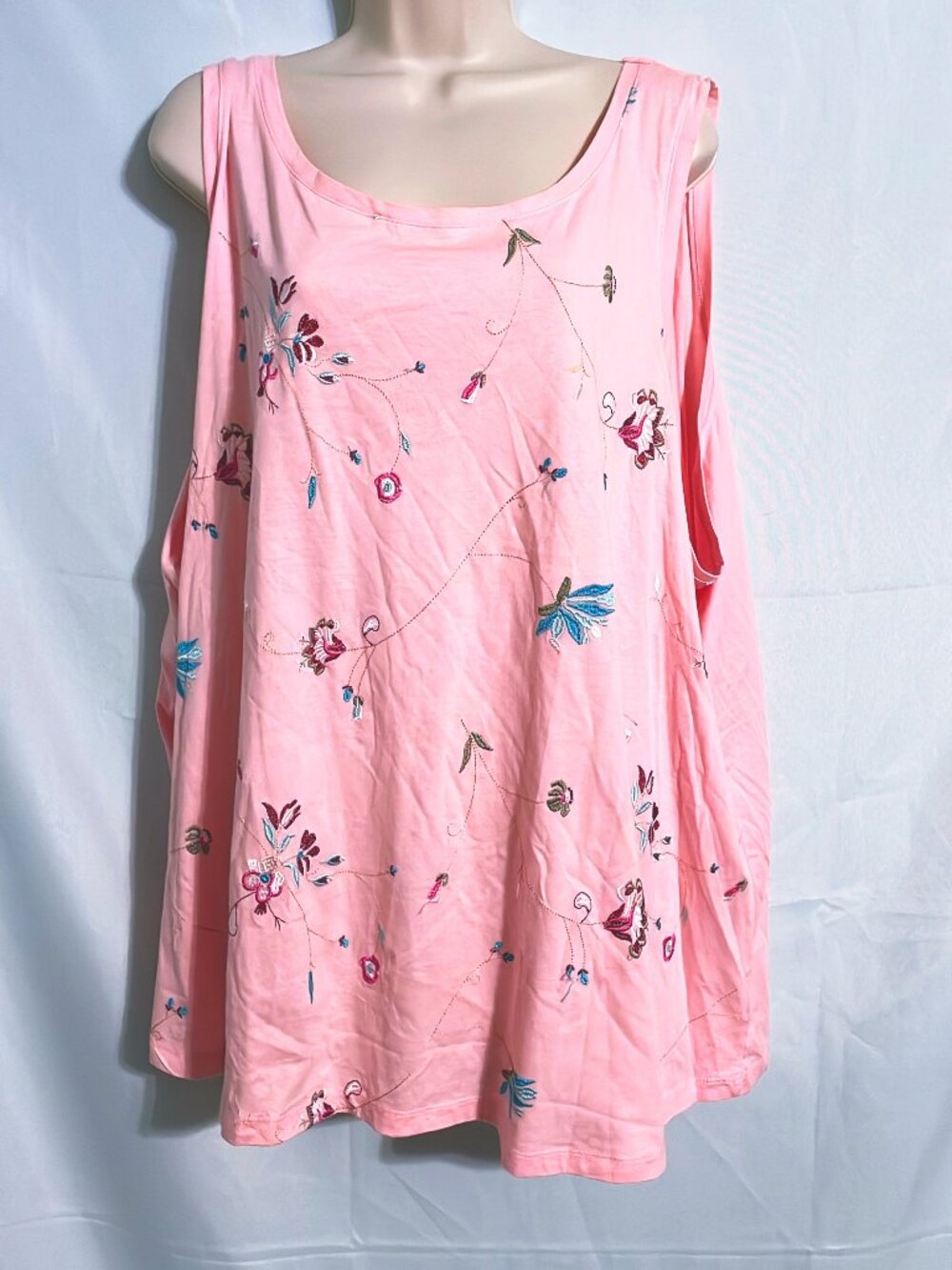Woman Within Pink Sleeveless Floral Top Size 4X